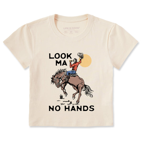life is good Women's Look Ma No Hands Cowboy Crusher-LITE Shrunken Tee