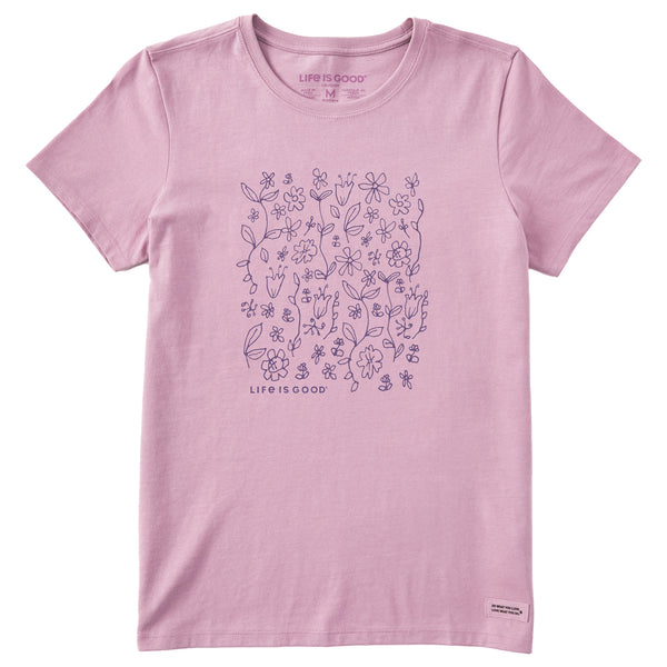 life is good Women's Loose Flower Field Short Sleeve Crusher Tee