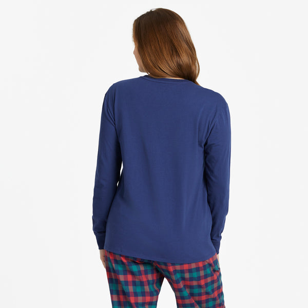 Life Is Good Women's Love Christmas Long Sleeve Snuggle Up Relaxed Sleep Tee