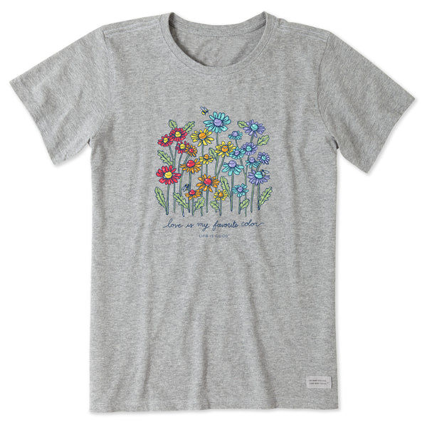 Life Is Good Women's Love Daisy Bee Short Sleeve Tee