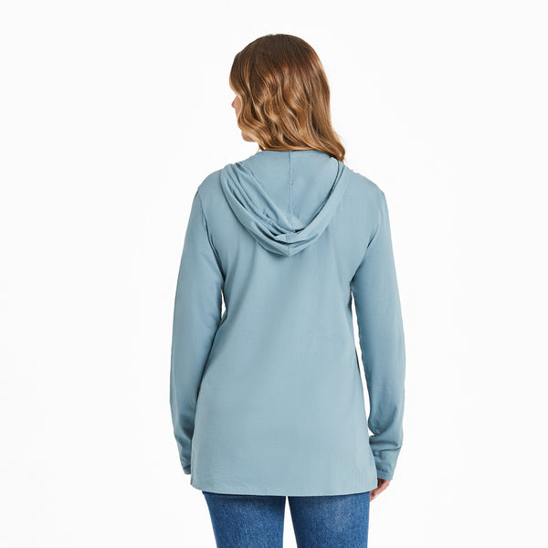 Life Is Good Women's Love Flower Heart Long Sleeve Crusher-LITE Hooded Tee