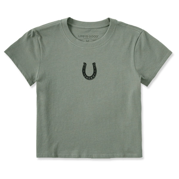 life is good Women's Lucky Horseshoe Mini Crusher-LITE Shrunken Tee