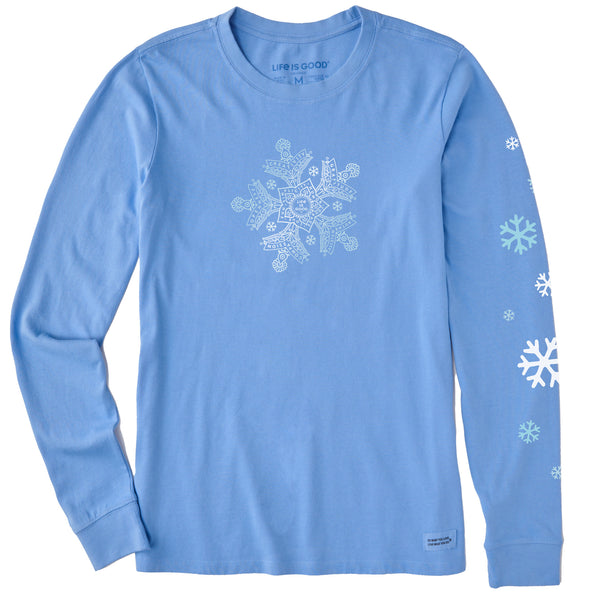 Life Is Good Women's Mandala Snowflake Long Sleeve Crusher Tee