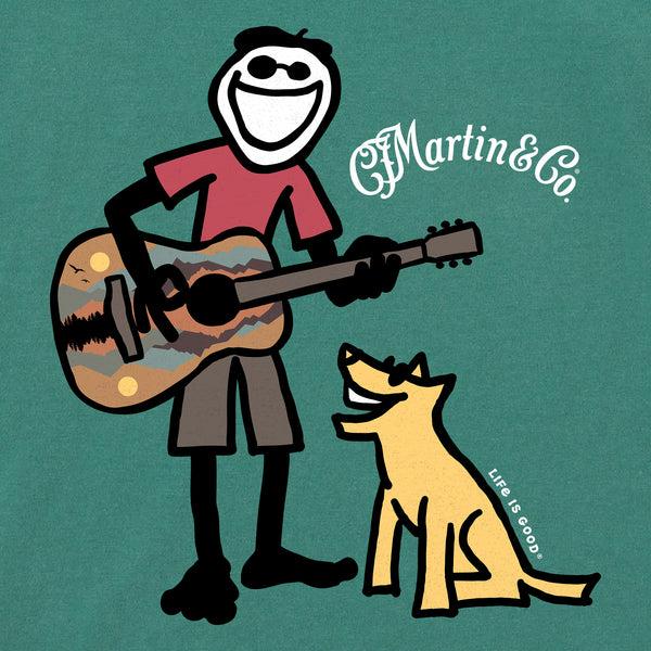 Life Is Good Women's Martin Jake U0026 Rocket Guitar Short Sleeve Crusher Tee