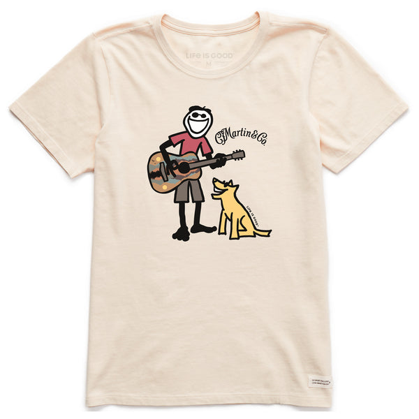Life Is Good Women's Martin Jake U0026 Rocket Guitar Short Sleeve Crusher Tee