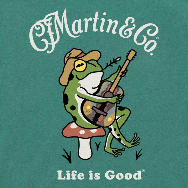 Life Is Good Women's Martin U0026 Co. Frog Guitar Short Sleeve Crusher Tee