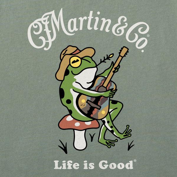 Life Is Good Women's Martin U0026 Co. Frog Guitar Short Sleeve Crusher Tee