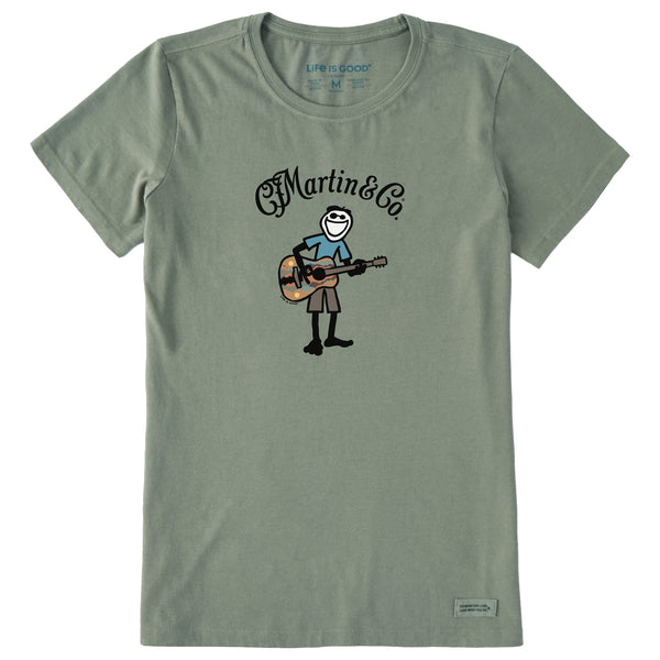 Life Is Good Women's Martin U0026 Co. Jake Guitar Short Sleeve Crusher Tee