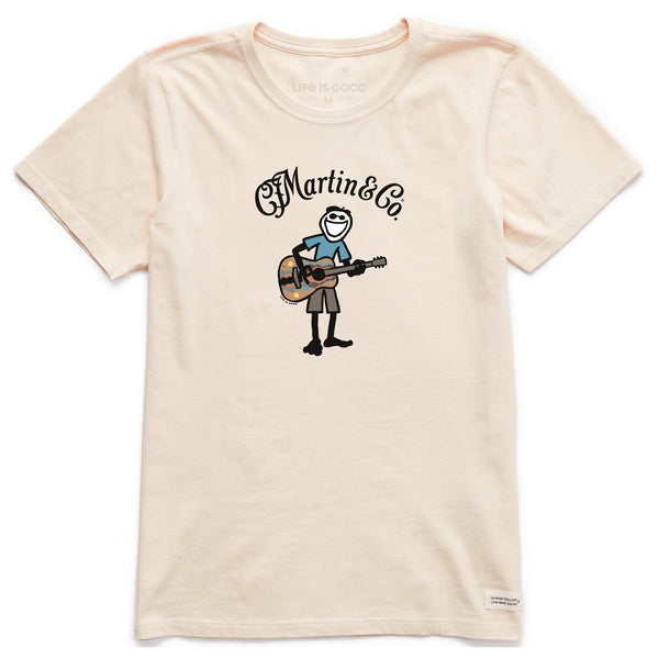 life is good Women's Martin u0026 Co. Jake Guitar Short Sleeve Crusher Tee