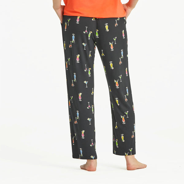 Life Is Good Women's Martini And Cocktail Pattern Lightweight Sleep Pant