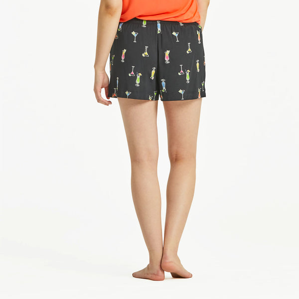 Life Is Good Women's Martini And Cocktail Pattern Lightweight Sleep Short