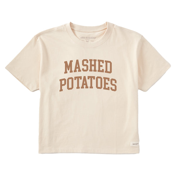 life is good Women's Mashed Potatoes Athletic Arch Short Sleeve Crusher Boxy Tee
