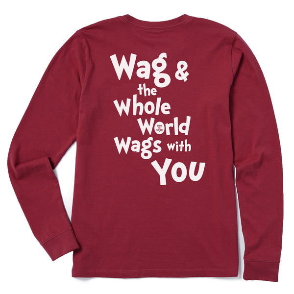 Life Is Good Women's Max Wags With You Long Sleeve Crusher Tee