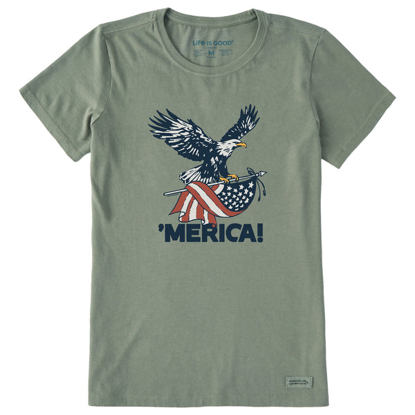 life is good Women's 'Merica Eagle Short Sleeve Crusher Tee