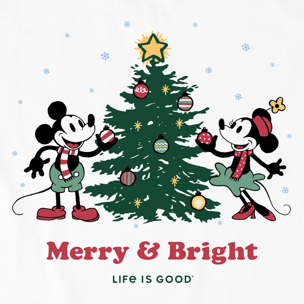 Life Is Good Women's Merry U0026 Bright Willie Xmas Tree Long Sleeve Crusher Vee