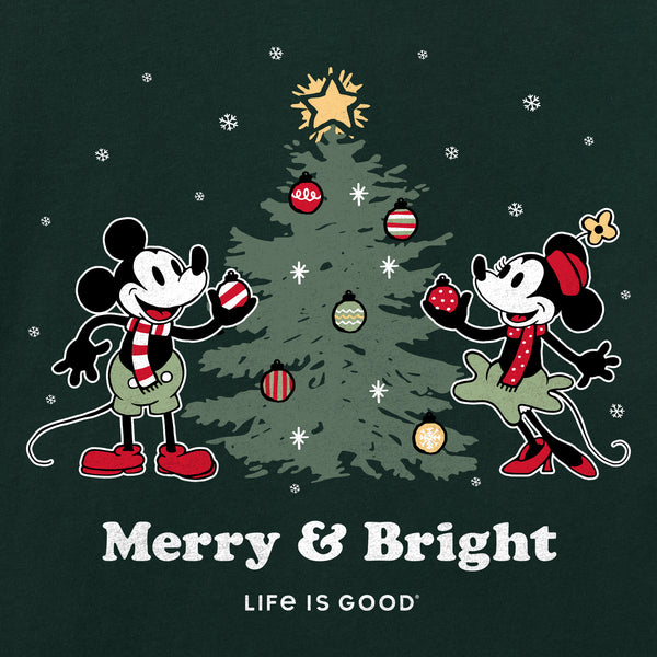 Life Is Good Women's Merry U0026 Bright Willie Xmas Tree Long Sleeve Crusher Vee