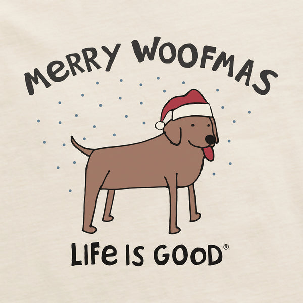 Life Is Good Women's Merry Woofmas Lab Long Sleeve Snuggle Up Sleep Tee