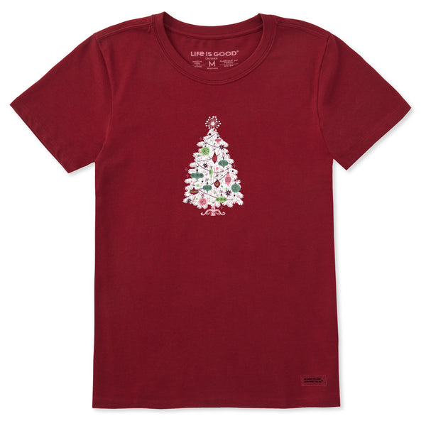 Life Is Good Women's Midcentury Christmas Tree Short Sleeve Crusher Tee