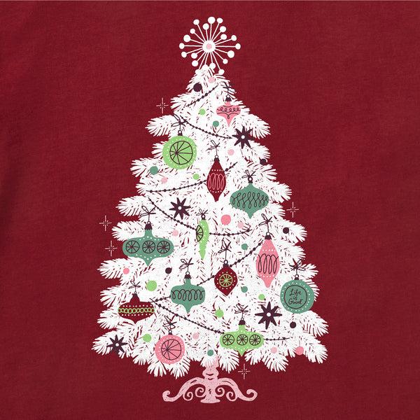 Life Is Good Women's Midcentury Christmas Tree Short Sleeve Crusher Tee