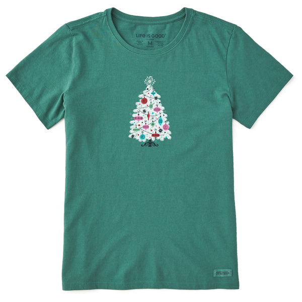 life is good Women's Midcentury Christmas Tree Short Sleeve Crusher Tee