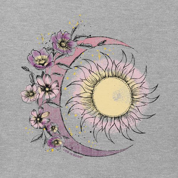 Life Is Good Women's Moon Flower Long Sleeve Crusher Tee