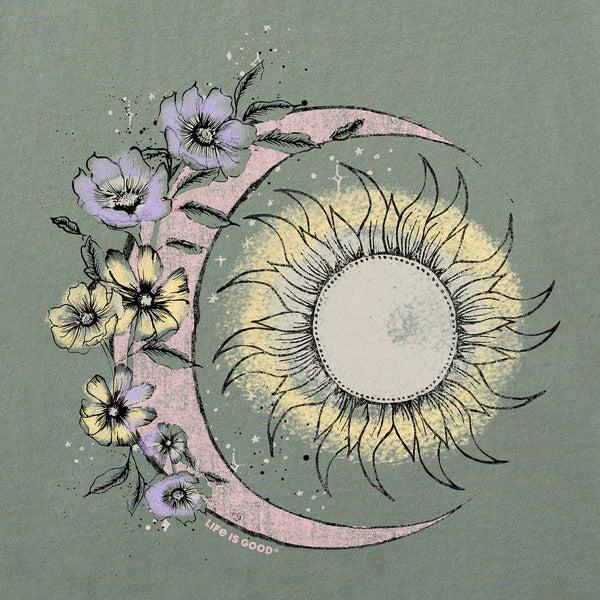 Life Is Good Women's Moon Flower Long Sleeve Crusher Tee