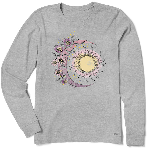 life is good Women's Moon Flower Long Sleeve Crusher Tee