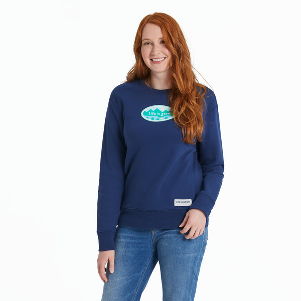 life is good Women's Mountainside Oval Simply True Fleece Crew