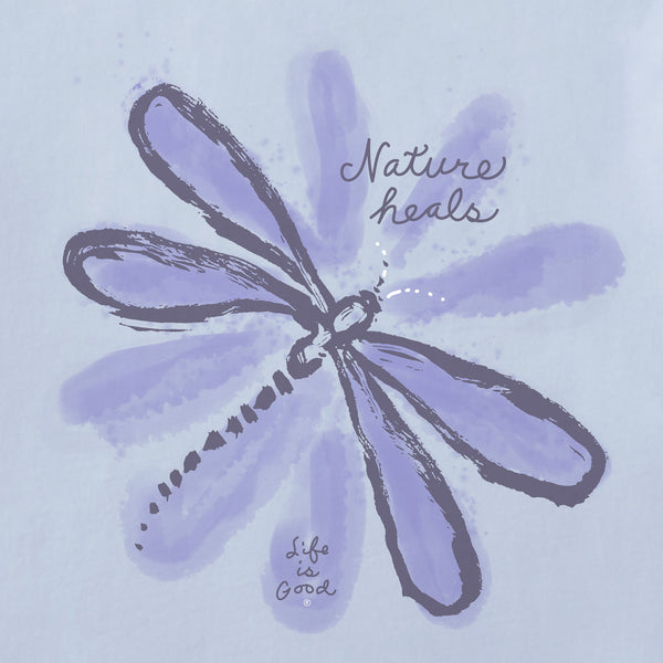 Life Is Good Women's Nature Heals Dragonfly Long Sleeve Crusher-LITE Hooded Tee