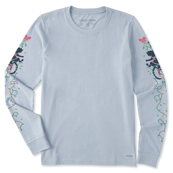 Life Is Good Women's Naughty Christmas Cat Long Sleeve Crusher Tee