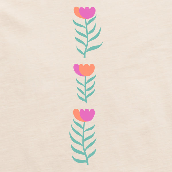 Life Is Good Women's Optimism In Bloom Tulips Long Sleeve Crusher Boxy Tee