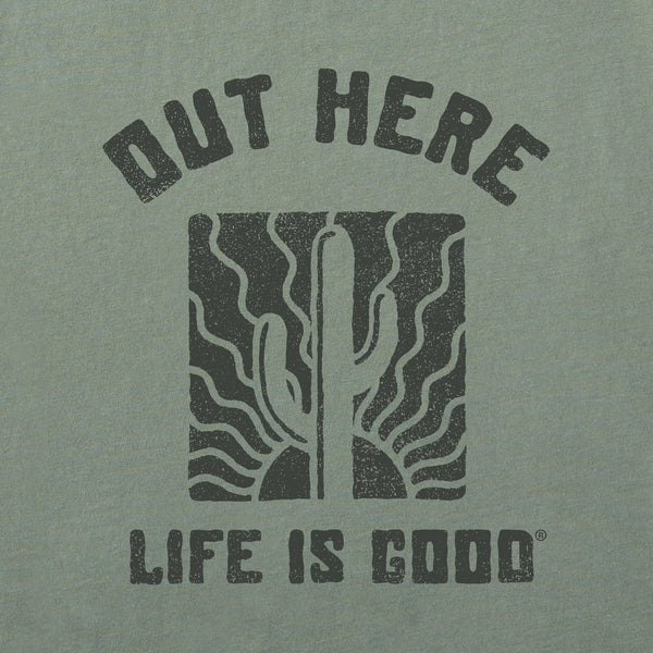 Life Is Good Women's Out Here Cactus Sunset Short Sleeve Crusher Boxy Tee