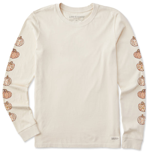 Life Is Good Women's Pattern Pumpkins Long Sleeve Crusher Tee