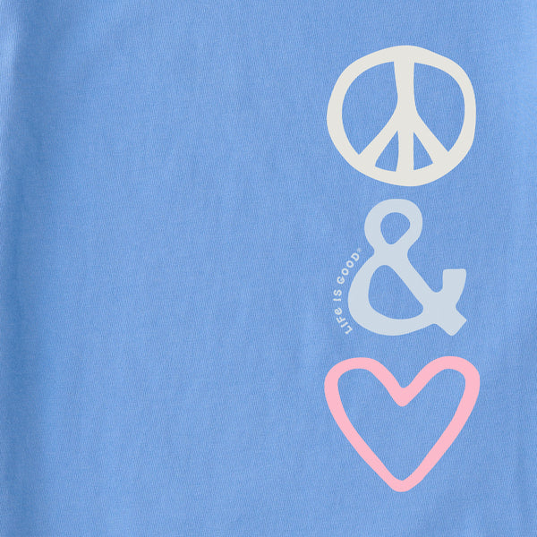 Life Is Good Women's Peace And Love Sketch Short Sleeve Crusher Tee