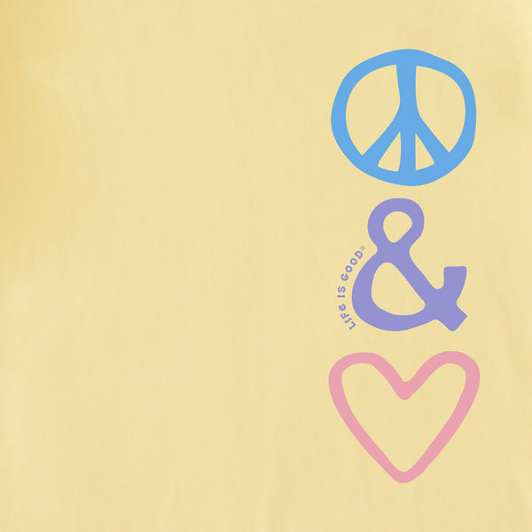 Life Is Good Women's Peace And Love Sketch Short Sleeve Crusher Tee