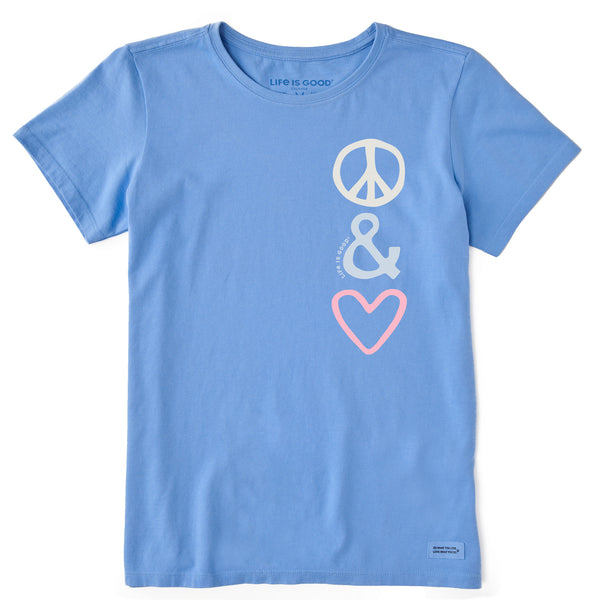 life is good Women's Peace and Love Sketch Short Sleeve Crusher Tee