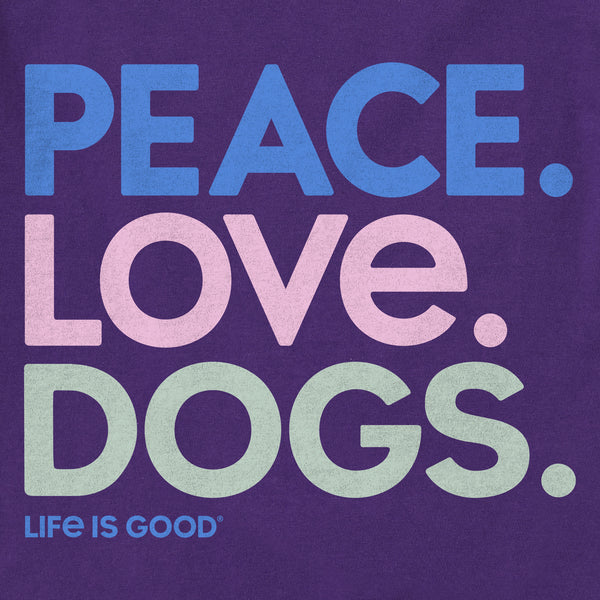 Life Is Good Women's Peace Love Dogs Short Sleeve Crusher Tee