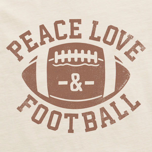 Life Is Good Women's Peace Love Football Long Sleeve Crusher Tee