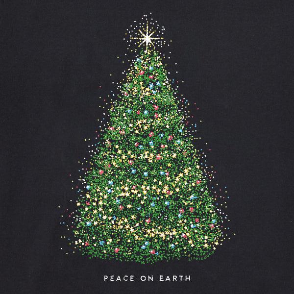 Life Is Good Women's Peace On Earth Tree Long Sleeve Crusher Tee