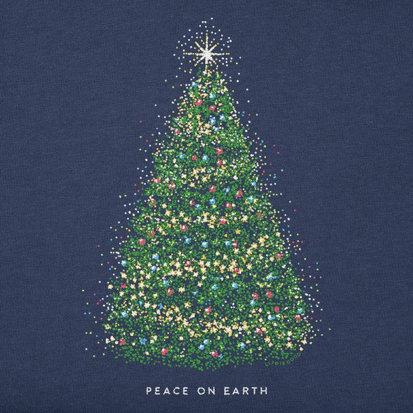 Life Is Good Women's Peace On Earth Tree Long Sleeve Crusher Tee