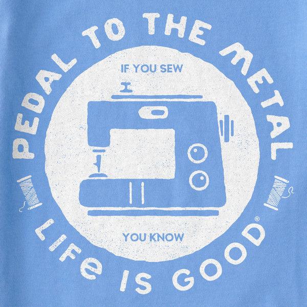 Life Is Good Women's Pedal To The Metal Sewing Short Sleeve Tee