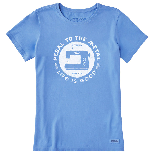 Life Is Good Women's Pedal To The Metal Sewing Short Sleeve Tee