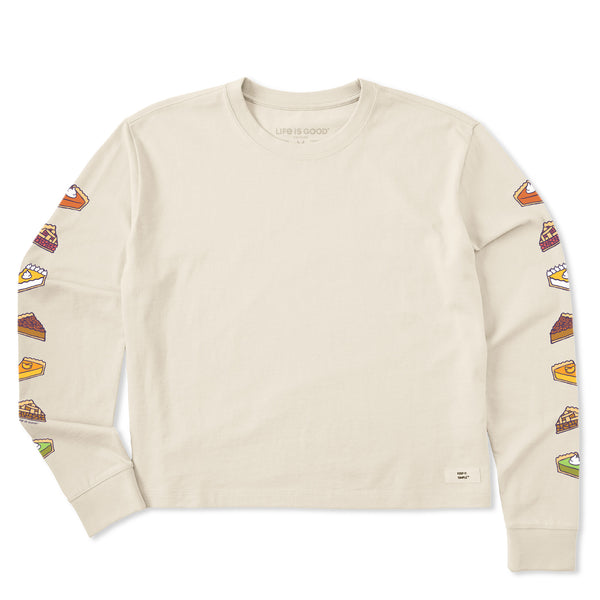 life is good Women's Pie Party Long Sleeve Crusher Boxy Tee