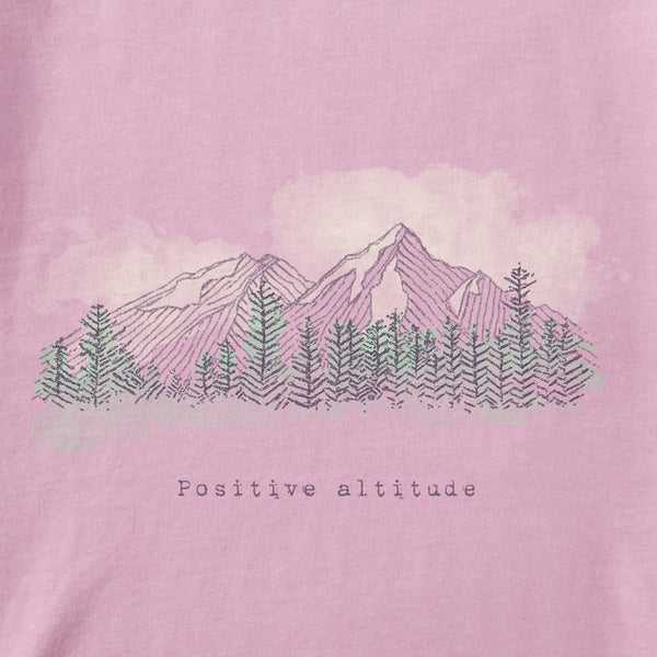 Life Is Good Women's Positive Altitude Mountains Long Sleeve Crusher-LITE Hooded Tee