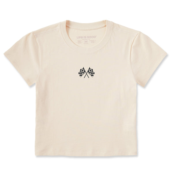 life is good Women's Racing Flags Crusher-LITE Shrunken Tee