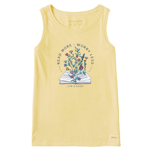 Life Is Good Women's Read More Flower Book Crusher Tank