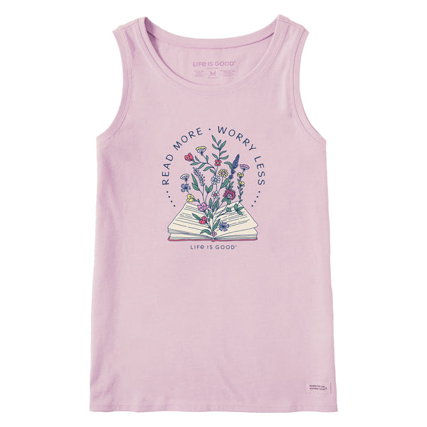 life is good Women's Read More Flower Book Crusher Tank