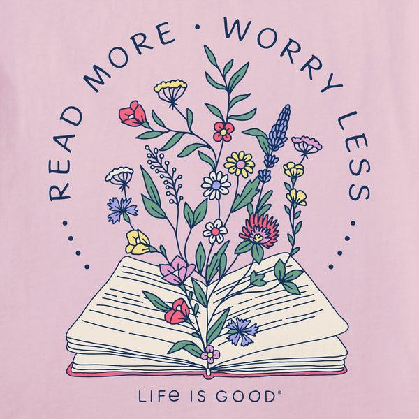 Life Is Good Women's Read More Flower Book Short Sleeve Crusher Vee