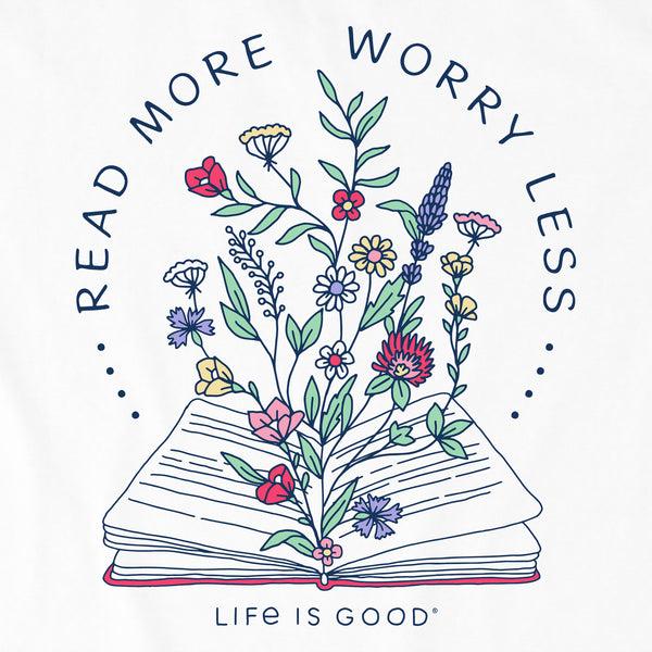Life Is Good Women's Read More Flower Book Short Sleeve Crusher Vee