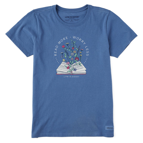 life is good Women's Read More Flower Book Short Sleeve Tee